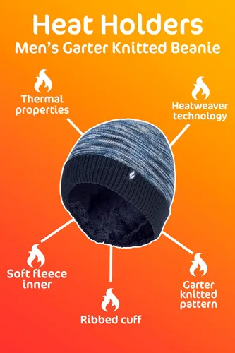 Miniatura 6 de Heat Holders - Gorro de punto para hombre de punto de liga para invierno