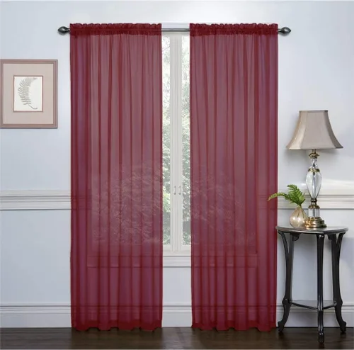 Miniatura 16 de Empire Home Addison - Cortinas de gasa transparente para ventana, juego de 2 (morado, 108 pulgadas extra largas)