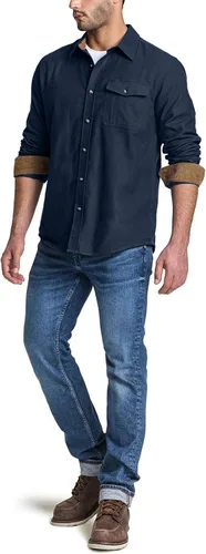 Miniatura 8 de CQR - Camisa de franela de algodón a cuadros con botones y manga larga para hombre, algodón cepillado suave, camisa de estilo informal