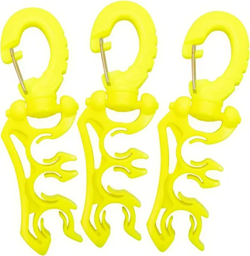 Miniatura 10 de Scuba Choice Clip de soporte de manguera triple para buceo, organizador de manguera de baja y alta presión para reguladores y configuración