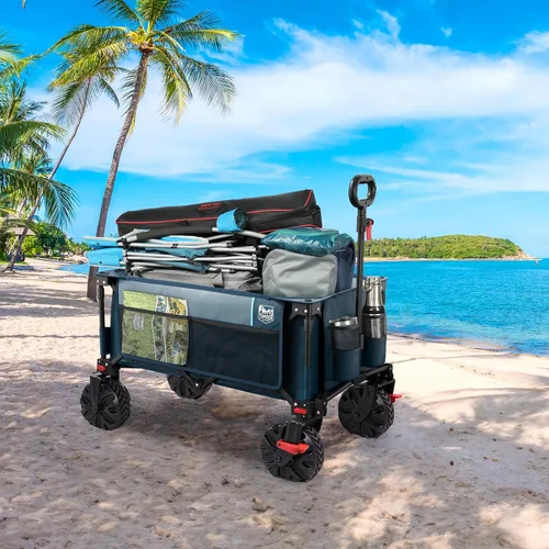 Miniatura 2 de Timber Ridge Vagón Plegable para Exteriores con Frenos Carrito Utilitario Plegable de Servicio Pesado Ruedas para Todo Terreno para Compras Camping