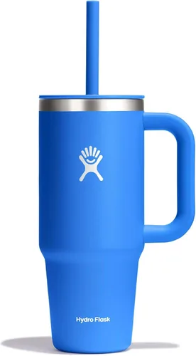 Miniatura 83 de Hydro Flask Vaso de Viaje con Asa, Tapa y Pajita - Acero Inoxidable Aislado en 24 Oz Aloe