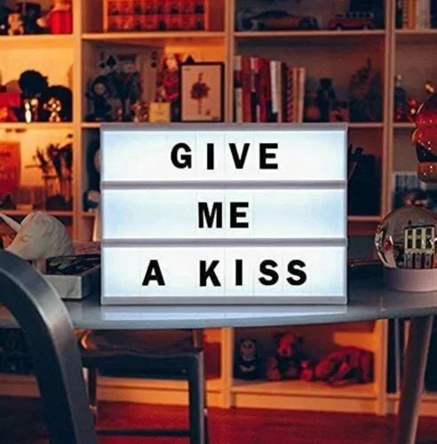 Miniatura 2 de anso Caja de luz de cine A4 portátil USB LED Caja de letras 96pcs caracteres símbolos regalo (negro)
