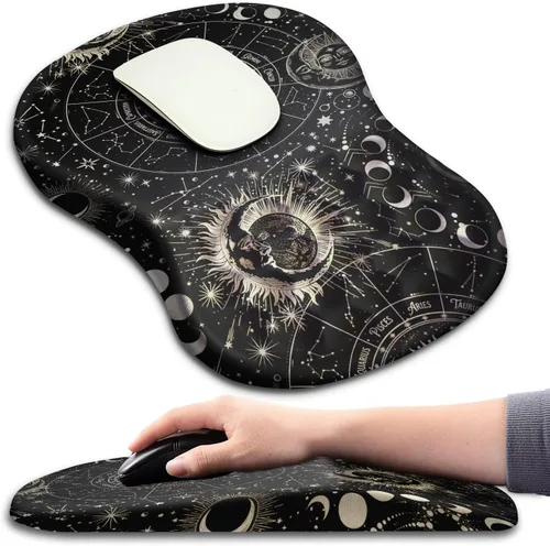 Miniatura 15 de Hokafenle Alfombrilla Ergonómica para Ratón con Soporte para Muñeca con Diseño de Masaje, Reposamuñecas para Aliviar el Dolor con Espuma con Memoria