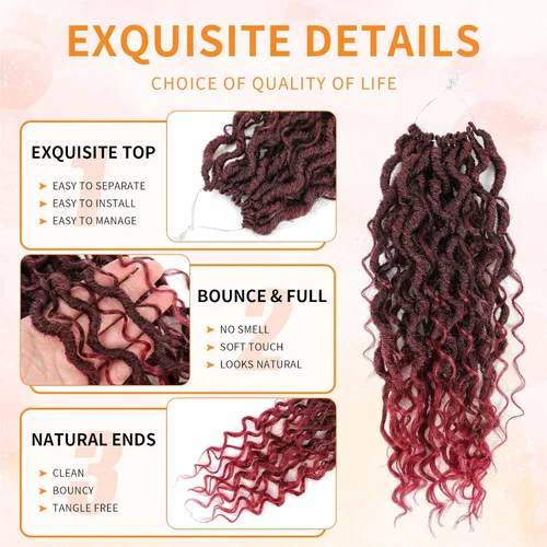 Miniatura 3 de Wodun Goddess Locs - Cabello de ganchillo de 12 pulgadas, 8 paquetes de cabello sintético de ganchillo, cabello de ganchillo previamente enrollado