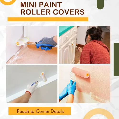 Miniatura 5 de Leumoi Juego de 200 piezas de mini rodillo de pintura de 4 pulgadas, para siesta de 1/2 pulgada, pequeñas cubiertas de rodillo de microfibra