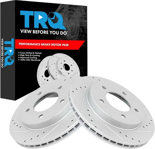 Miniatura 117 de TRQ Juego de rotores de freno de rendimiento trasero con revestimiento G premium compatible con Mazda 6 2014-2021