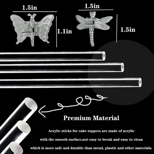 Miniatura 2 de 30 estacas acrílicas para plantas de jardín de un solo tallo para plantas, estacas transparentes para orquídeas y 30 clips de soporte para plantas