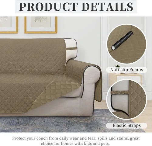Miniatura 5 de ISSUNTEX Fundas de sofá de dos plazas con doble protección 100% impermeables para sala de estar, fundas para sofá de 2 cojines, protector de muebles