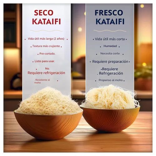 Miniatura 9 de Eastanbul Masa de fillo rallada Kataifi seca y picada, masa de pastelería Kurutulmus Kadayif, ingrediente para la barra de chocolate con pistacho