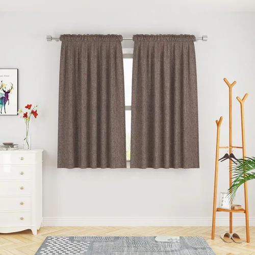 Miniatura 53 de UPOPO Cortinas de Niveles Beige Sobre Fregadero con Textura de Lino para Ventana de Cocina de 16 Pulgadas de Largo Caravana Privacidad Pequeñas