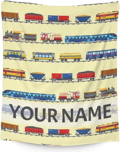 Miniatura 11 de Manta de tren – Suave, mullida y cálida – Manta pequeña de 30 x 40 pulgadas para sofá, oficina – Manta blanca linda manta de regalo para niños