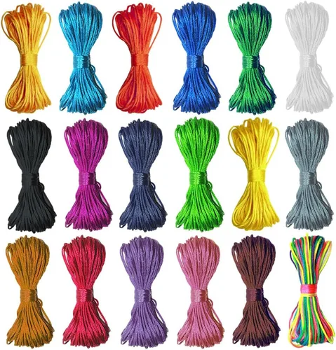 Ewparts - Cuerda de nailon para pulseras, cordón de nailon de 1.5 mm, 180 metros, cordón de seda satinada para cuentas, cordón para pulseras Cordón