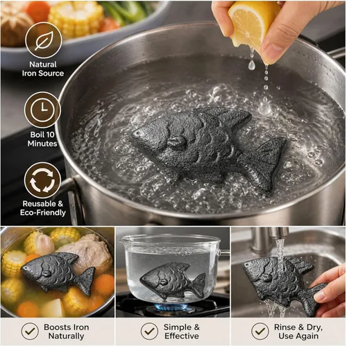 Miniatura 7 de Pescado de hierro para cocinar, pescado de hierro con bolsa de regalo (paquete de 1)