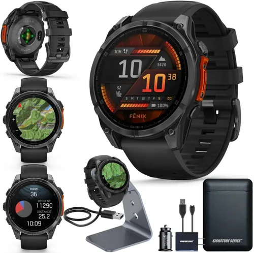 Miniatura 11 de Garmin Fenix 8 Premium - Reloj inteligente multideporte GPS para correr, 43 mm AMOLED, clasificado para buceo, linterna incorporada Titanio DLC