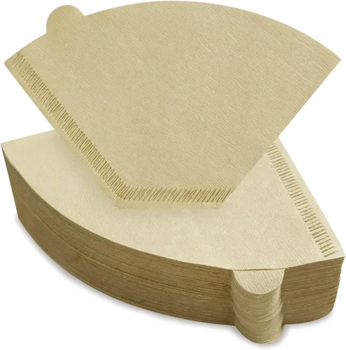 KUFUNG Paquete de 100 filtros de café en cono, filtros de café desechables de 1 a 4 tazas, filtros de café de papel natural tipo U para verter y