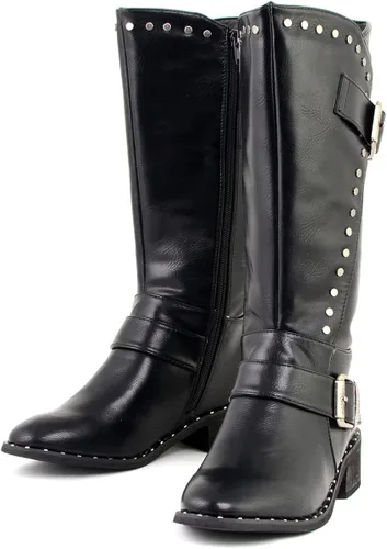 Miniatura 4 de Milwaukee Leather MBL9423 Botas con tachuelas negras para mujer