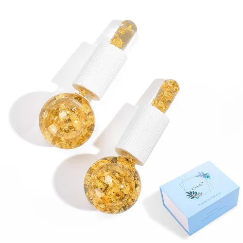 Miniatura 10 de Globos de hielo para cara, 2 globos faciales para herramienta de masaje, masajeador facial de piel fría, aprieta la piel, reduce la hinchazón