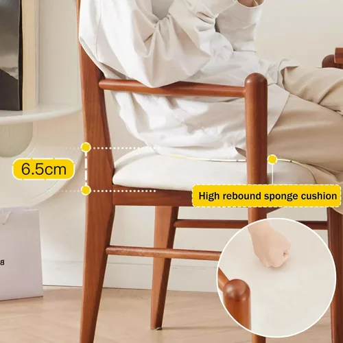 Miniatura 6 de Sillas de comedor tapizadas, silla de cocina con respaldo, silla de sala de estar con brazos versátil asiento de comedor de granja, sillas