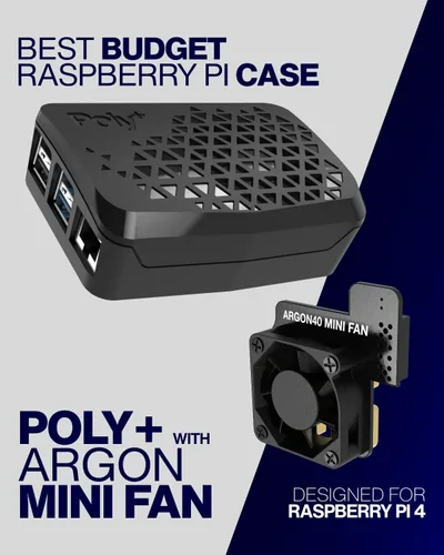 Miniatura 2 de Funda de plástico Argón Poly+ Funda de plástico Raspberry Pi 4 con ventilador controlable PWM y disipador de calor Parte superior extraíble