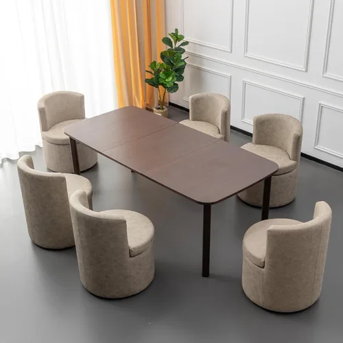 Miniatura 7 de Juego de 2 sillas de comedor con ruedas de piel sintética, modernas tapizadas para cocina y comedor, cómodas sillas decorativas, para dormitorio