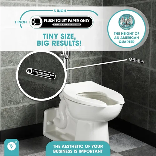 Miniatura 3 de Letrero de solo papel higiénico al ras Adhesivo negro mate para decoración de baño Letreros de baño Esenciales para anfitriones e invitados