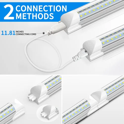 Miniatura 3 de CNSUNWAY - Luz LED de tienda de 2 pies, 20 W, 3000 lúmenes, lámpara LED T8 de luz diurna de 5000 K, forma de V, alto rendimiento, luces de tienda