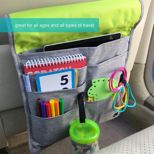 Miniatura 6 de So-Mine Commuter Bolsa esencial Se fija al asiento de la aerolínea y el bolsillo del coche Organizador de viaje Perfil delgado 6 bolsillos 2