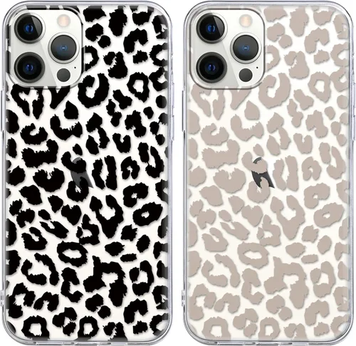 Miniatura 12 de Paquete de 2 Fundas de Teléfono Bonitas con Estampado de Guepardo para Apple iPhone 13 Pro Max de 6.7 Pulgadas, Fundas de Diseño