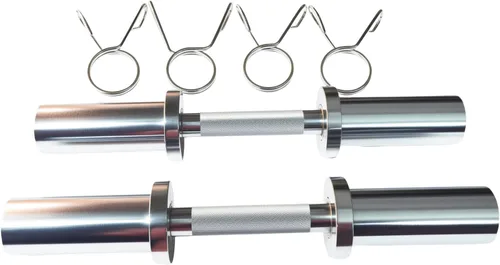 Miniatura 7 de qibylift Olympic Dumbbell Handles Loadable Dumbell Bars Set Of 2 Fit 2 Inch Weight Plates Ideal For Home Gym Strength Training, Weight Bars with 2