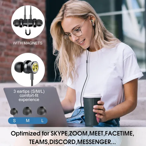 Miniatura 5 de Auriculares USB C con cable, auriculares intrauditivos para iPhone 16 15 Pro/iPad Pro/Samsung Galaxy S25/S24/S23 Ultra con micrófono, auriculares