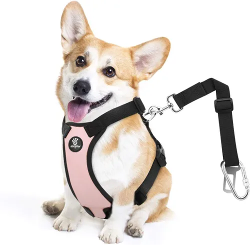 Miniatura 39 de VavoPaw cinturón de seguridad para perro, arnés de coche con peto de seguridad y hebilla ajustable para vehículo, cinturón de seguridad de nailon