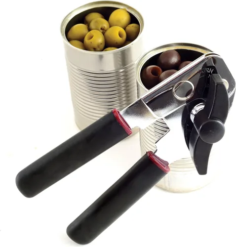 Miniatura 2 de Norpro, Abrelatas negro resistente, acero inoxidable, 7-1/2 in L 2-1/4 in H
