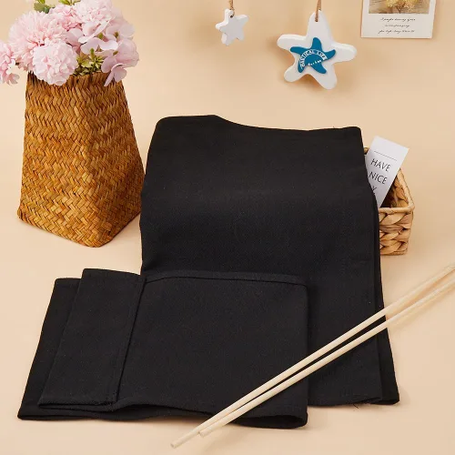 Miniatura 4 de GORGECRAFT Fundas para sillas de directores de 21 ~ 16 x 8 ~ 21 pulgadas, funda de asiento de lona negra para asiento y respaldo con palo de madera