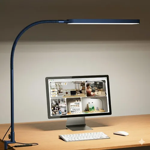 Miniatura 14 de SKYLEO Lámpara de escritorio LED - Luz de escritorio de 33.5 pulgadas - Cuello de cisne flexible - 5 modos de color x 11 niveles de brillo - 1300LM