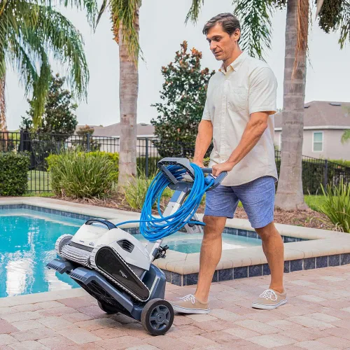 Miniatura 2 de Dolphin Explorer E50 - Aspirador robótico automático Wi-Fi para piscina, incluye carrito para un fácil transporte y almacenamiento, ideal