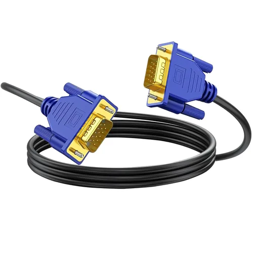 Miniatura 8 de Cable VGA de 6 pies, Cable Adaptador de Monitor de Computadora VGA Macho a Macho Blindado con Chapado en Oro 15 Pin HD15 1080P@60Hz Full HD Alta Azul
