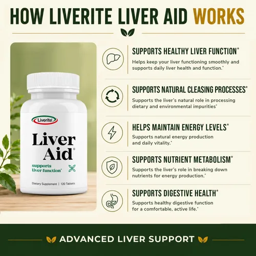 Miniatura 4 de LIVERITE Ayuda hepática con cardo mariano 150 cápsulas, suplemento de apoyo hepático con aminoácidos, colina, cardo mariano y vitamina B12 - Apoya