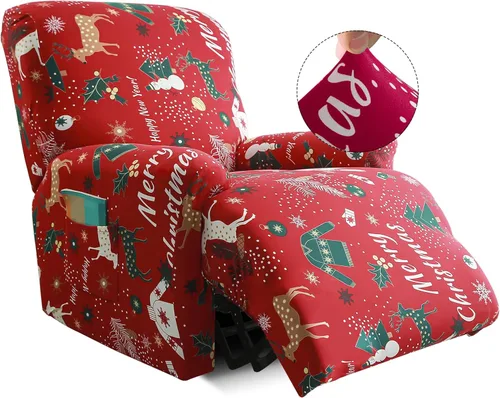 Iauddy Funda para sillón reclinable, elástica, suave, antideslizante, para silla reclinable, 4 piezas, protector de muebles para sillón reclinable
