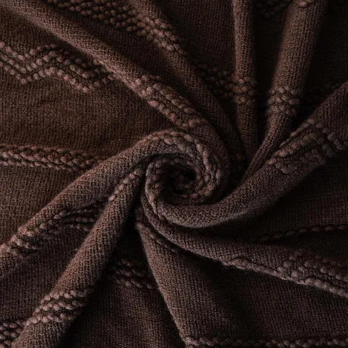 Miniatura 8 de BATTILO HOME Manta marrón para sofá, manta bohemia decorativa de punto chocolate para el hogar, cama, 50 x 60 pulgadas Marrón ondulado