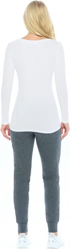 Miniatura 3 de Natural Uniforms Camiseta de manga larga extra ancha con cuello redondo para mujer