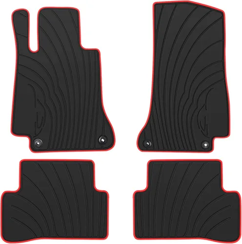 Alfombrillas de Coche a Medida para Mercedes Benz - Clase C Sedán Solo 2015-2021 C180 C200 C250 C300 C350(e) C400 C43 AMG C450 C63 W205 Goma Negra