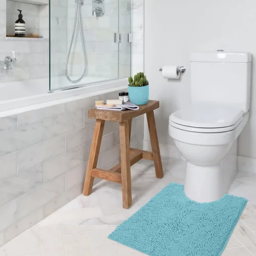Miniatura 145 de LuxUrux Tapete de microfibra afelpada, de felpilla extrasuave, pelo largo de 1 pulgada, muy absorbente, para baño o ducha, lavar y secar a máquina