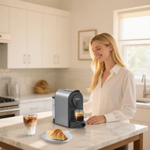 Miniatura 6 de CHULUX Máquina de café expreso compacta, cafetera de una sola porción de 20 bares, tamaños de preparación doble para espresso y lungo, preparación