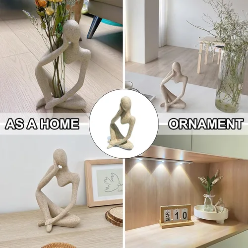 Miniatura 6 de Estatua meditadora de arenisca, decoración de pecera, peces betta, adornos de acuario, estatua de pensador, accesorios decorativos para paisajismo