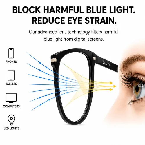 Miniatura 3 de Blu-V Specs Gafas de bloqueo de luz azul, Negro
