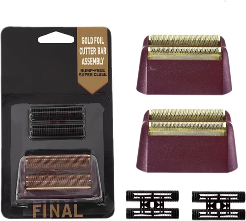 Juego de 2 piezas de repuesto profesional de la serie 5 Star Finale Shaver Shaper Super Close Gold Foil y cortador de barra compatible con Wahl