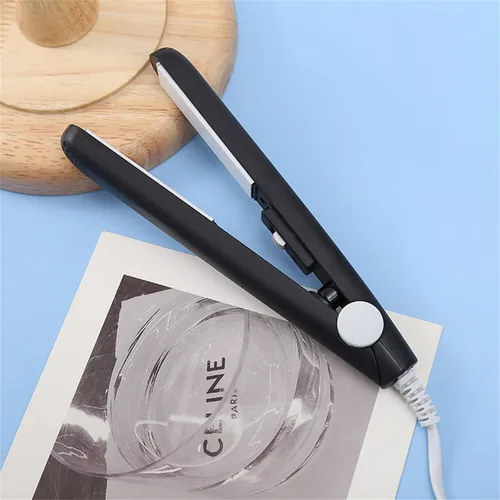 Werdeny - Mini rizador de pelo de cerámica para cabello corto, mini rizador de cerámica 2 en 1 y alisador de pelo, mini rizador de pelo corto de 1/2