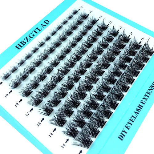 Miniatura 5 de Mezcla de pestañas postizas 3D esponjosas de un solo racimo, abanicos de volumen, pestañas individuales segmentadas naturales para extensión
