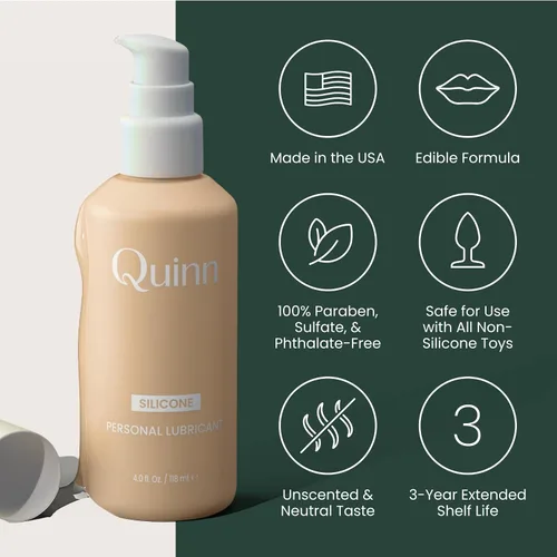 Miniatura 2 de Quinn Wellness Lubricante personal a base de silicona de 4 onzas, lubricante orgánico hipoalergénico e hidratante para ella, él y parejas